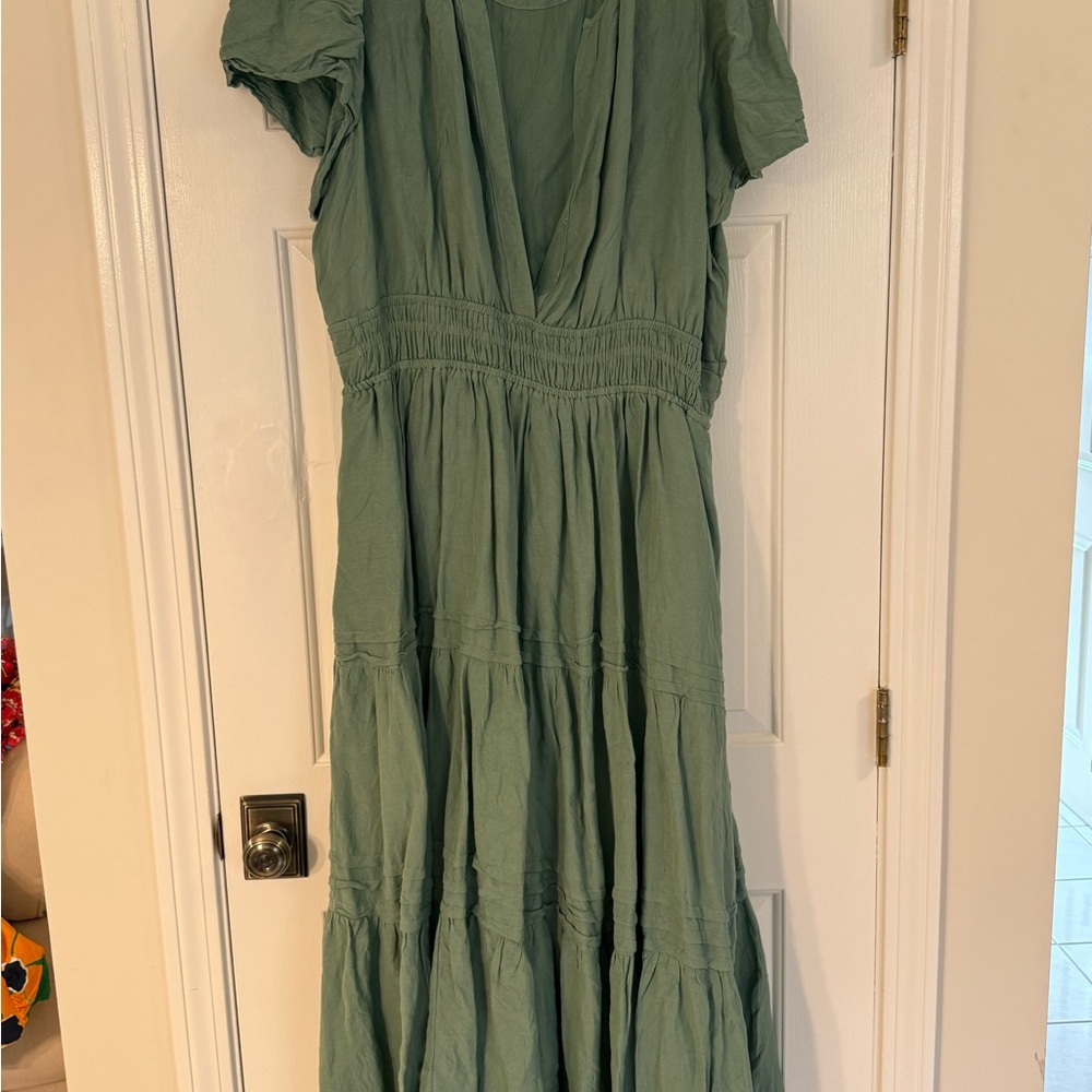 Anthropologie Sage Green Maxi Dress